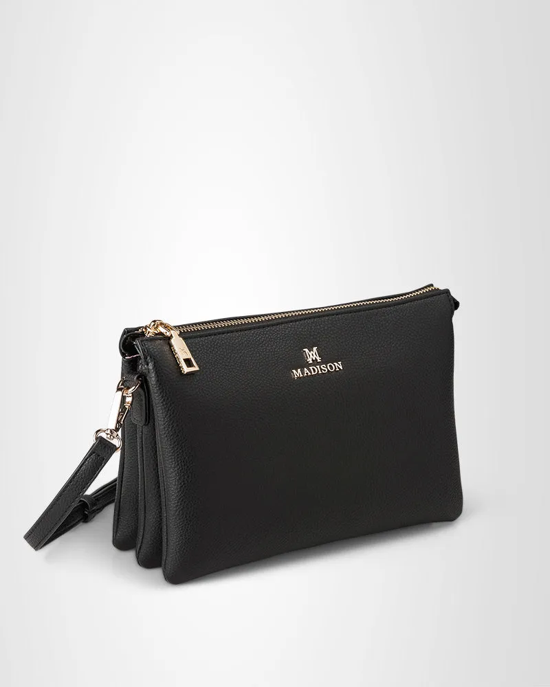 Avery 3 Compartment Crossbody Bag   Monogram Stripe Bag Strap