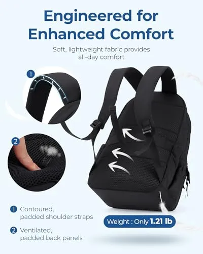 BAGSMAT Travel Laptop Backpack, Cute College Backpack for Women, Quilted Computer Bookbag, Water Resistant 15.6 Inch Laptop Lightweight Casual Bag Backpack