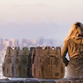 Canvas Travel Laptop Backpack for Men Women, Business Work Rucksack College School Computer Bag