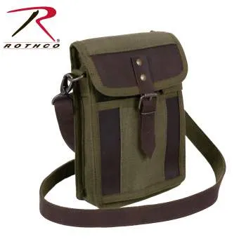 Canvas Travel Portfolio Bag with Leather Accents