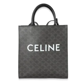 CELINE Black Triomphe Canvas Medium Vertical Cabas Tote