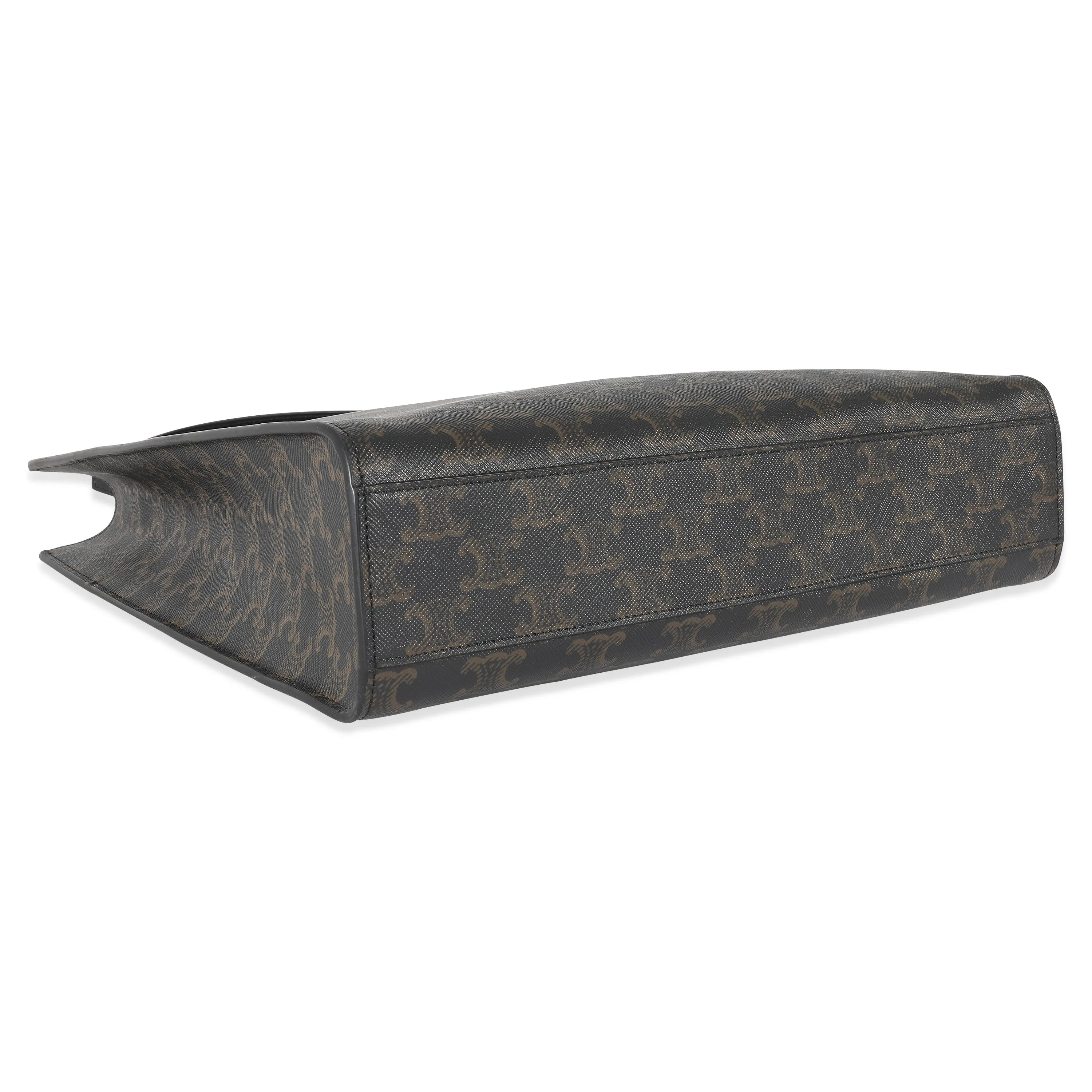 CELINE Black Triomphe Canvas Medium Vertical Cabas Tote