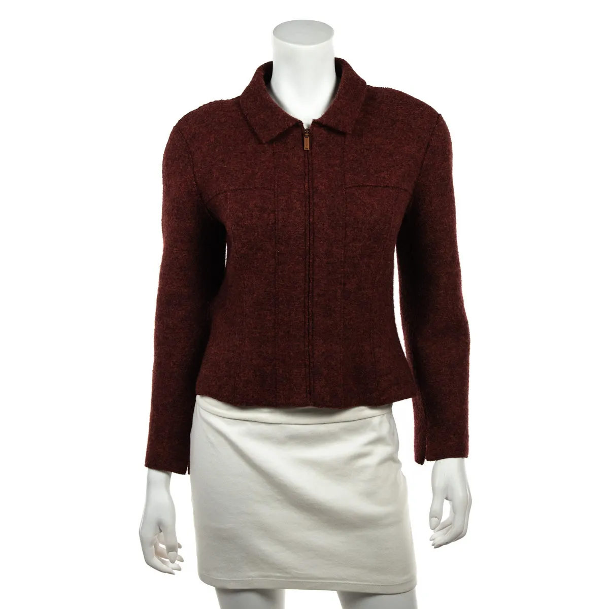 Chanel Rust Tweed Zip Vintage Jacket Size M | FR 40