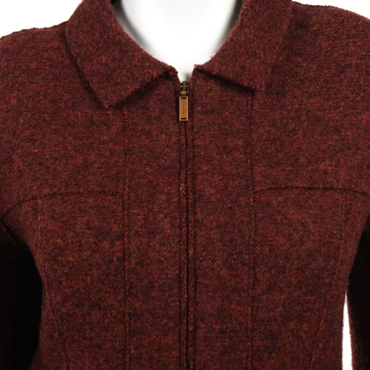 Chanel Rust Tweed Zip Vintage Jacket Size M | FR 40