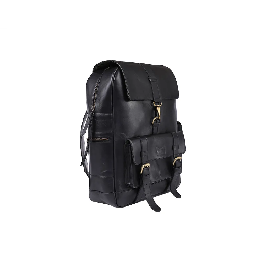 Chief Backpack - Black Leather
