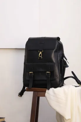 Chief Backpack - Black Leather