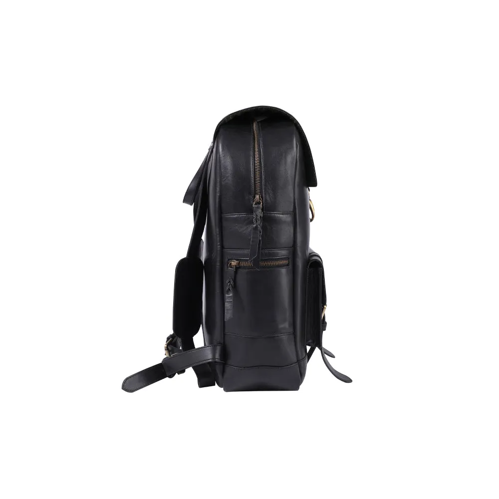 Chief Backpack - Black Leather