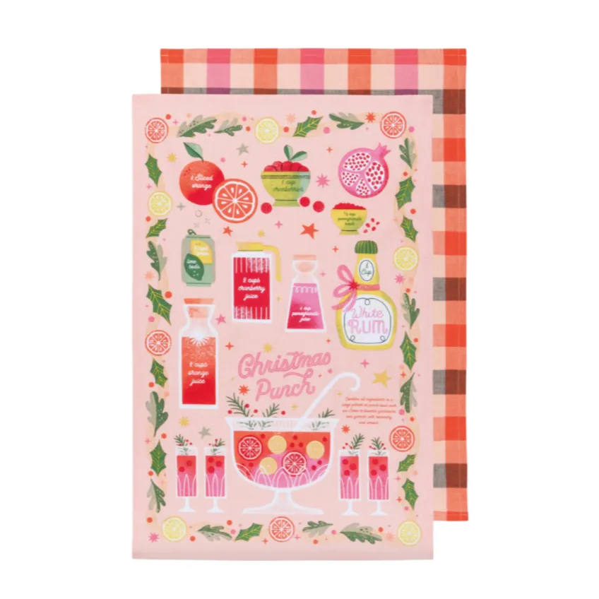 Christmas Punch - Cotton Dishtowels Set of 2 by Danica