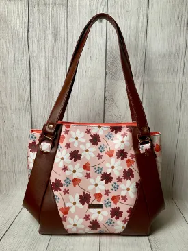 Custom Floral & Mahogany Handbag