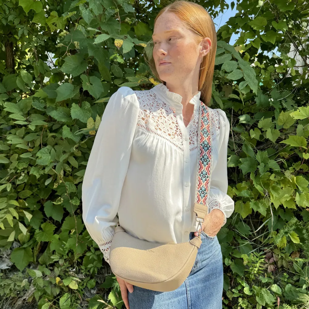Espe Crescent Crossbody Beige Bag (Women's)