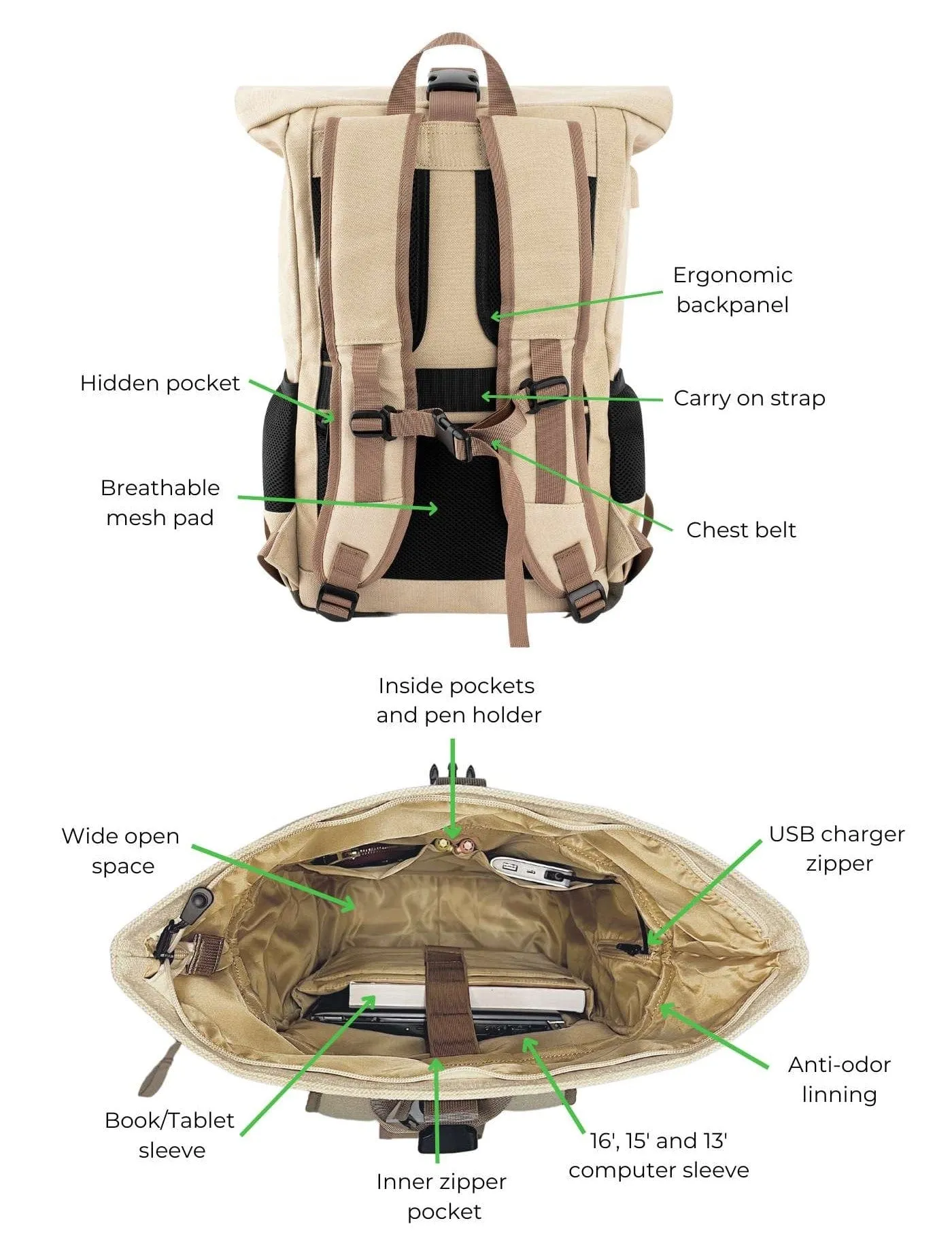 Everyday Vegan Hemp Backpack | Black