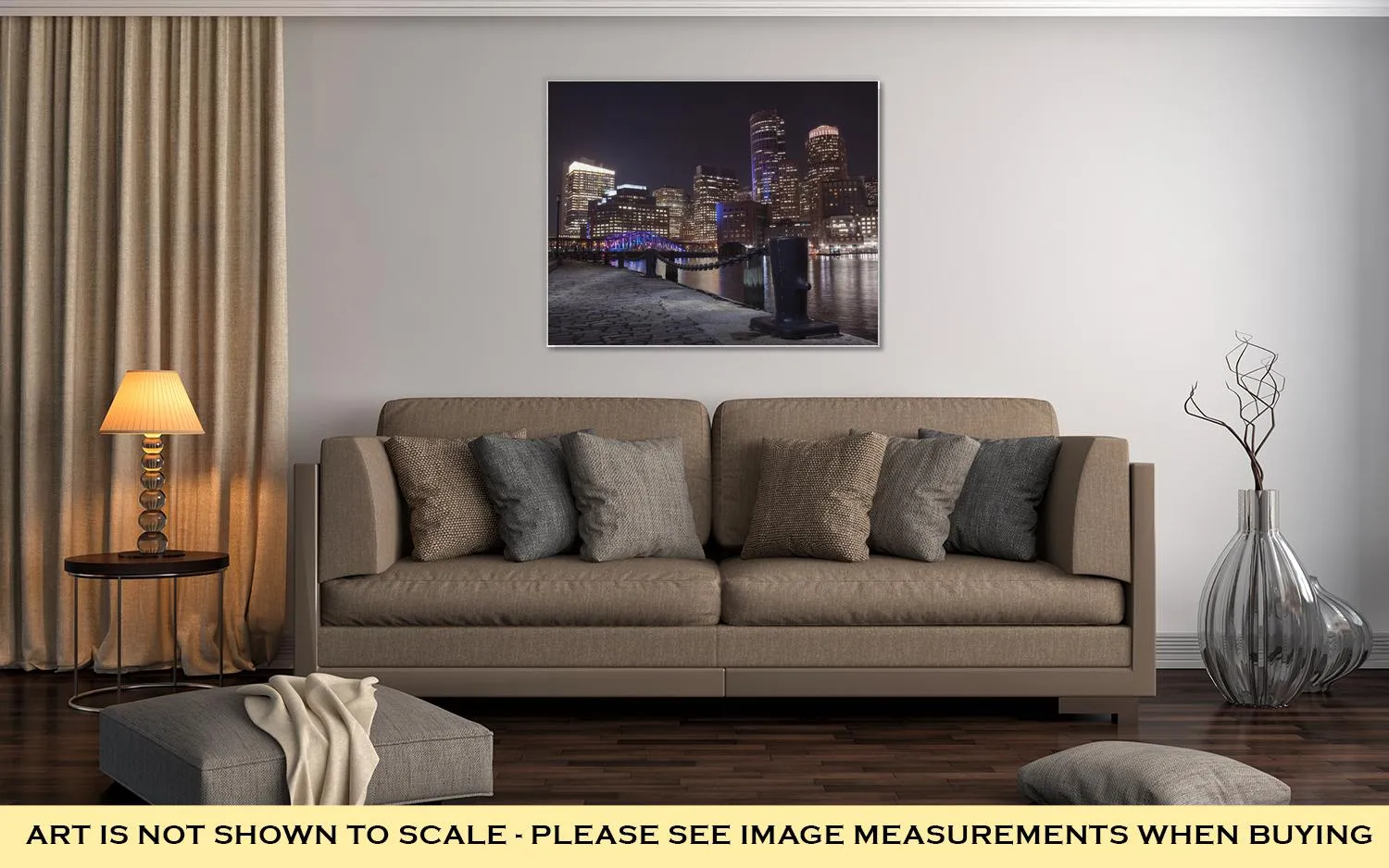 Gallery Wrapped Canvas, Boston Harbor And Financial District At Sunset In Boston Massachusetts