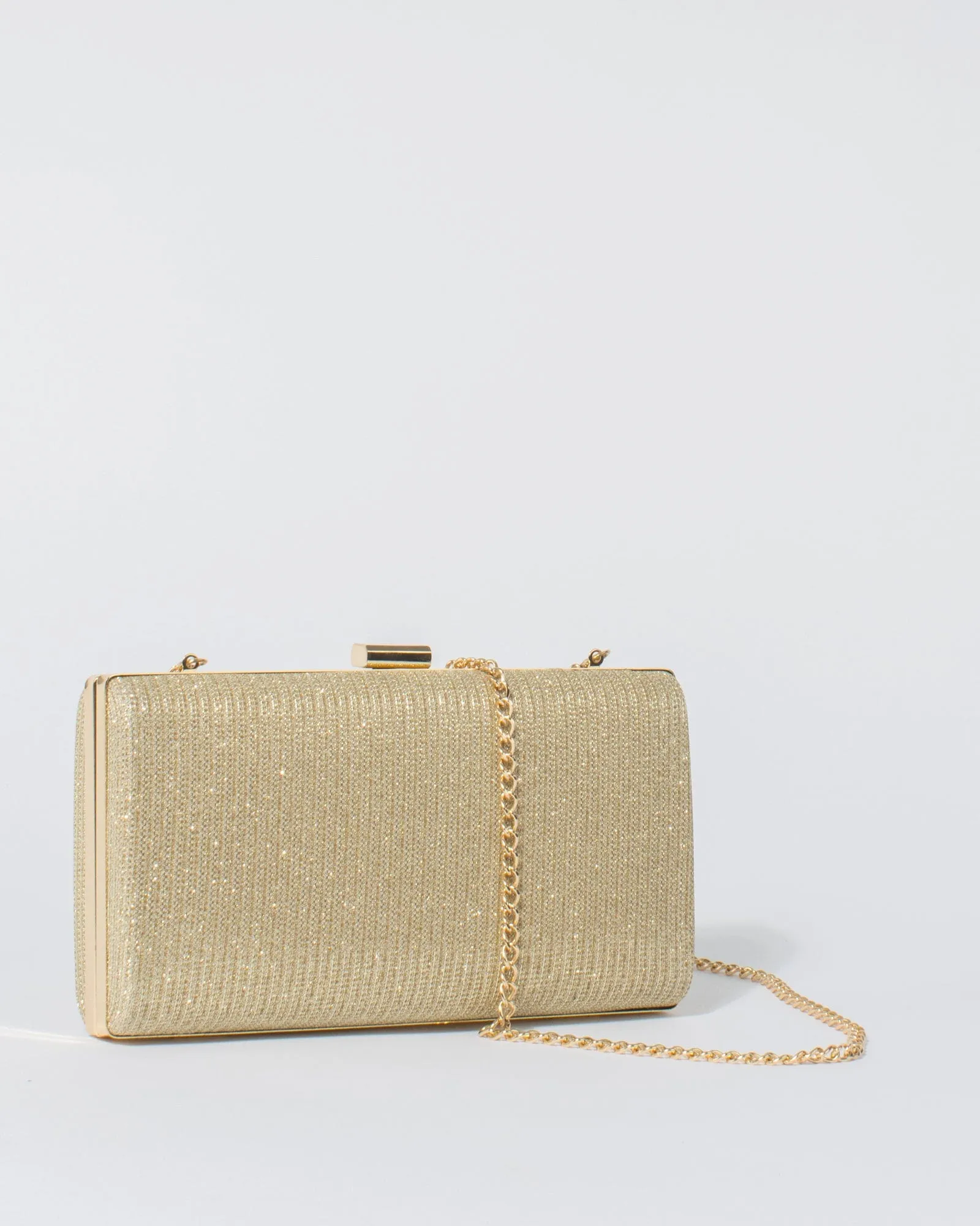 Gold Margot Hardcase Clutch Bag
