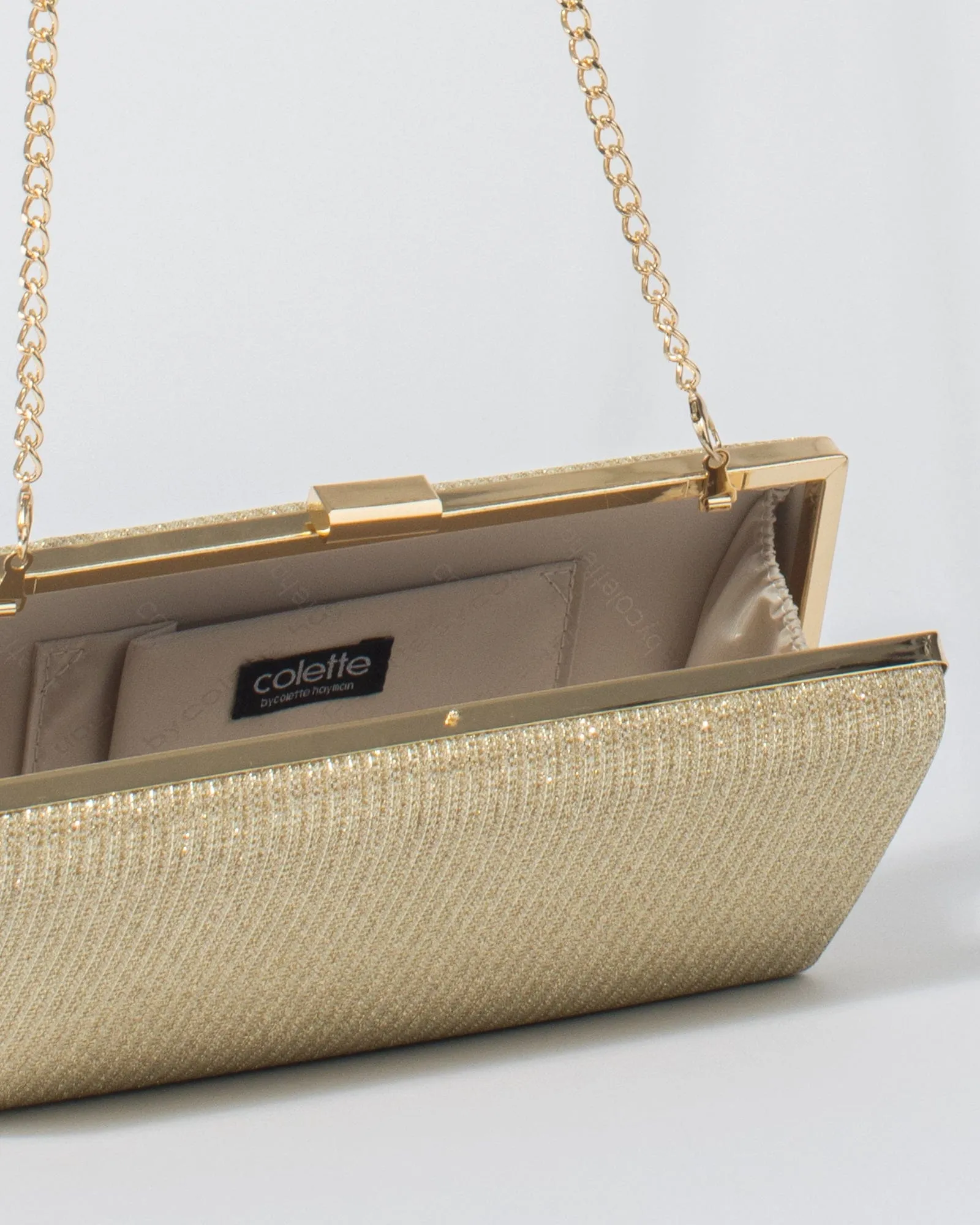 Gold Margot Hardcase Clutch Bag