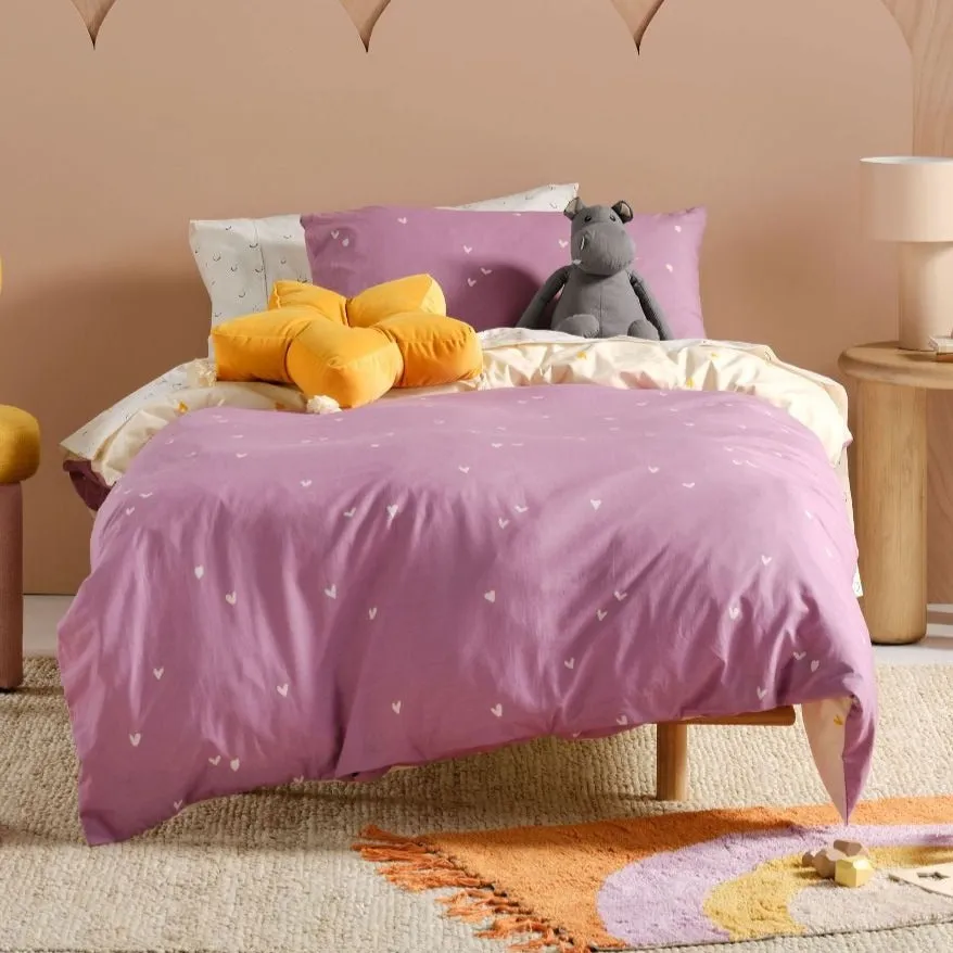 I Heart You Reversible Quilt Cover Set by Linen House Kids
