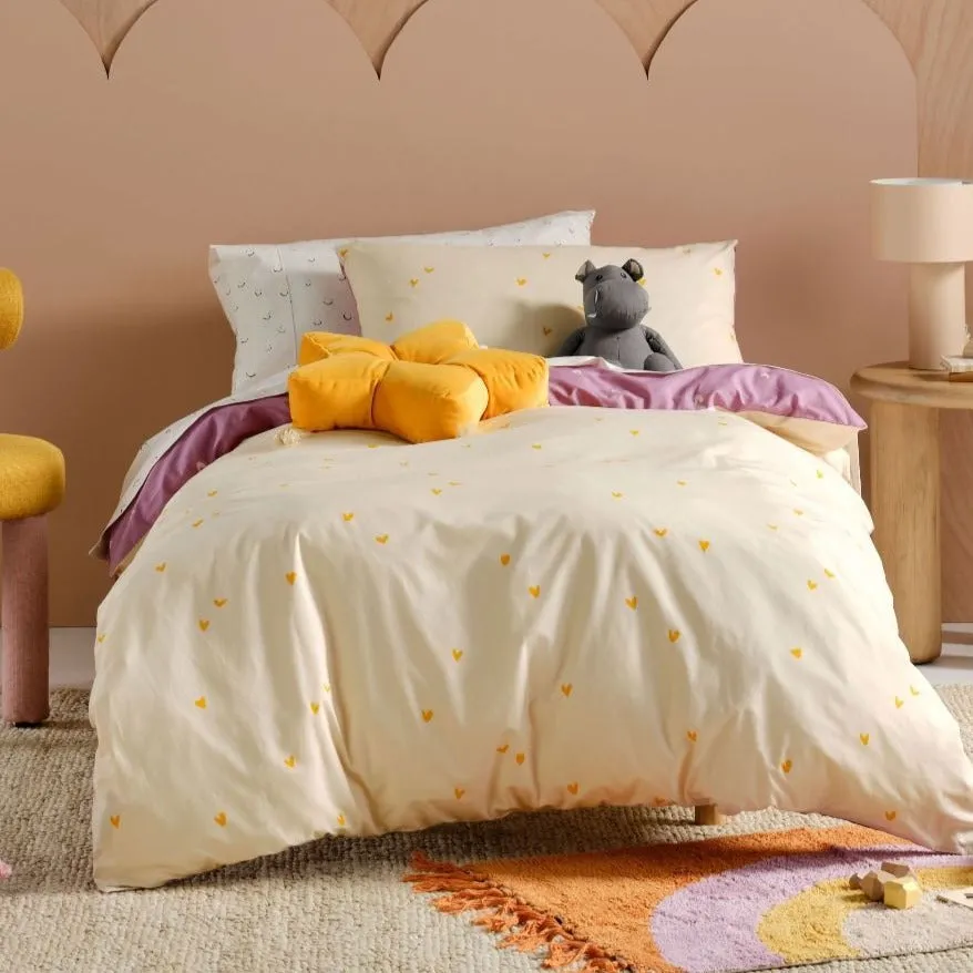 I Heart You Reversible Quilt Cover Set by Linen House Kids