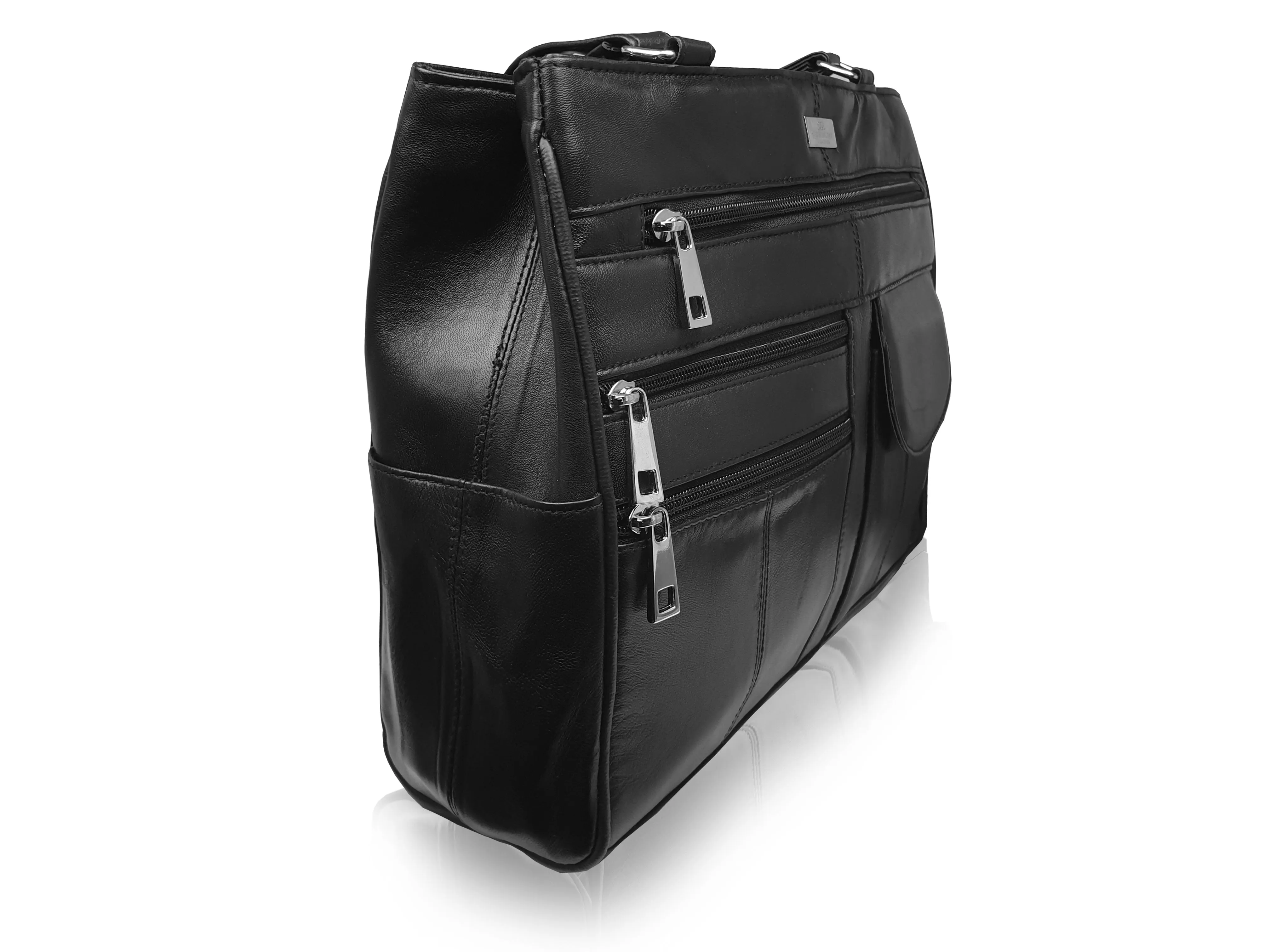 Ladies Leather Handbag, Women's Designer Black Shoulder Hand Bag QL173
