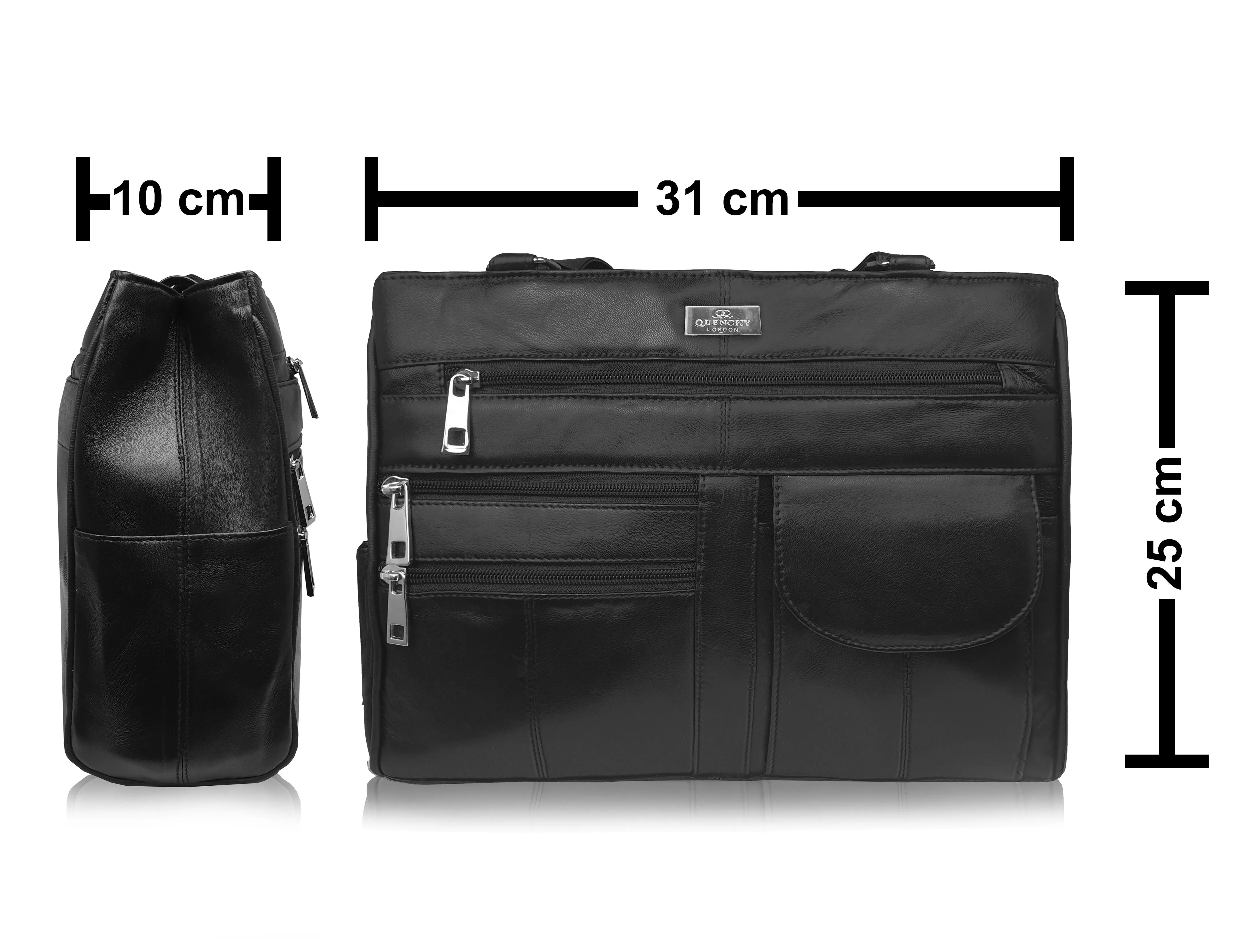 Ladies Leather Handbag, Women's Designer Black Shoulder Hand Bag QL173