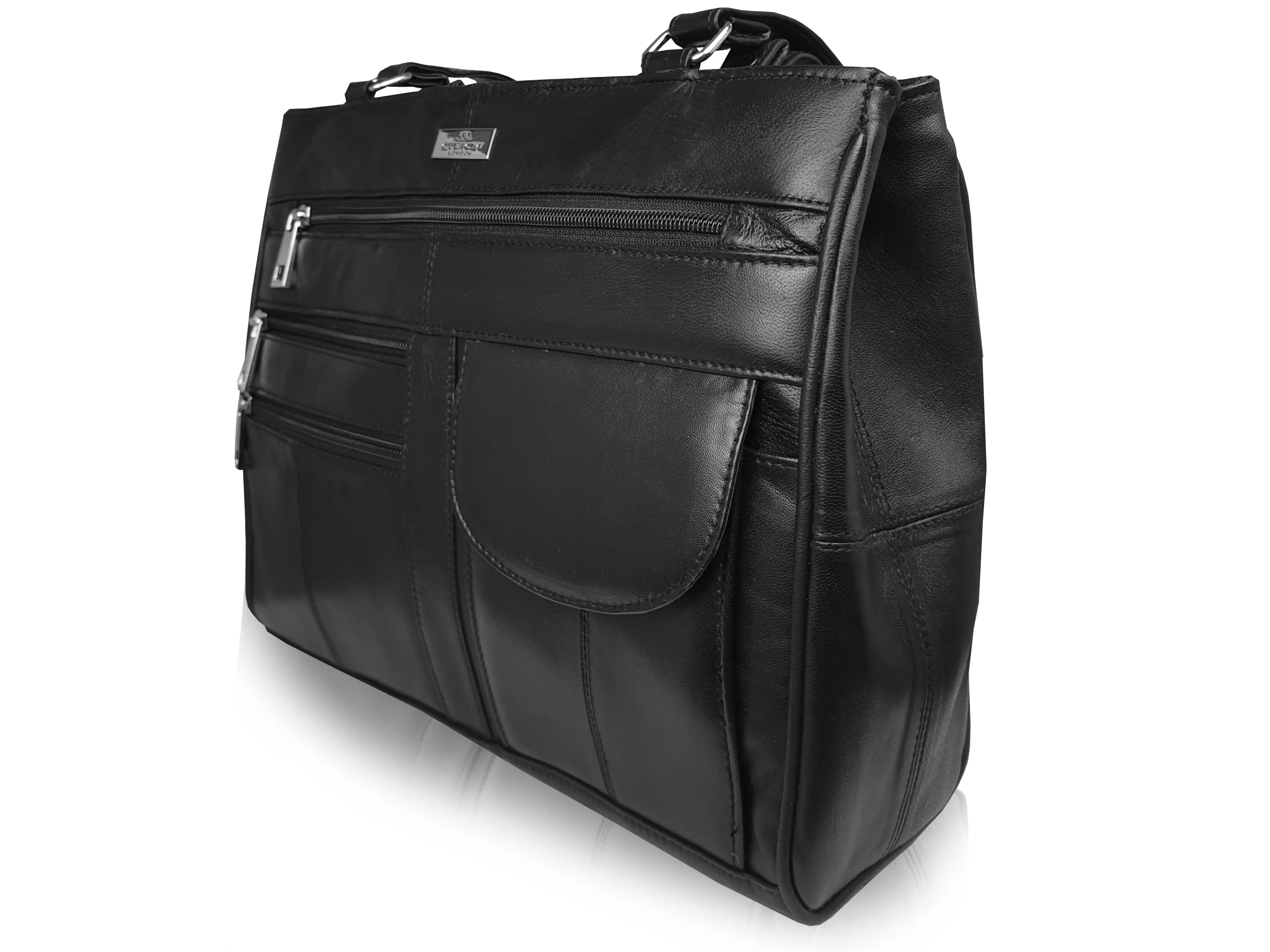 Ladies Leather Handbag, Women's Designer Black Shoulder Hand Bag QL173