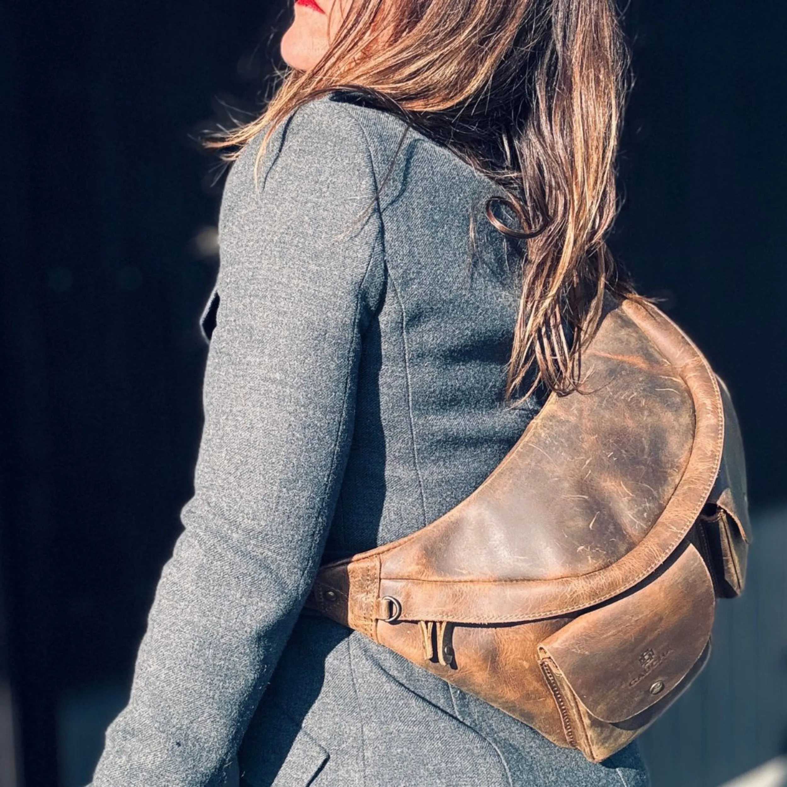 Leather Crossbody Bag Gaucho - Chest Bag for men & women
