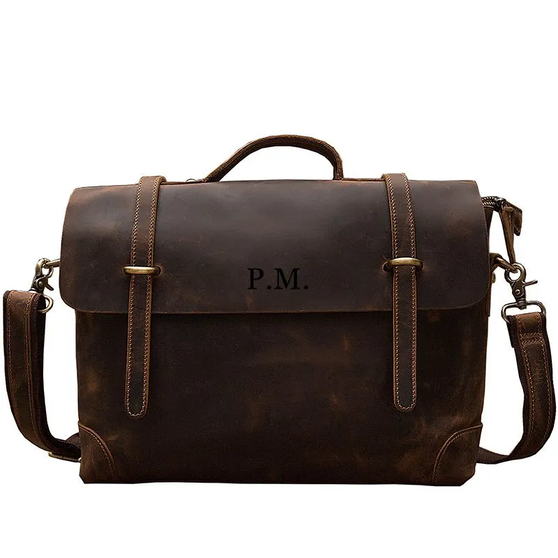 Leather Messenger Bag, Leather Laptop Briefcase, Classy Bag, Handmade Cross-body Bag, Retro Metropolitan Fashion, Hip