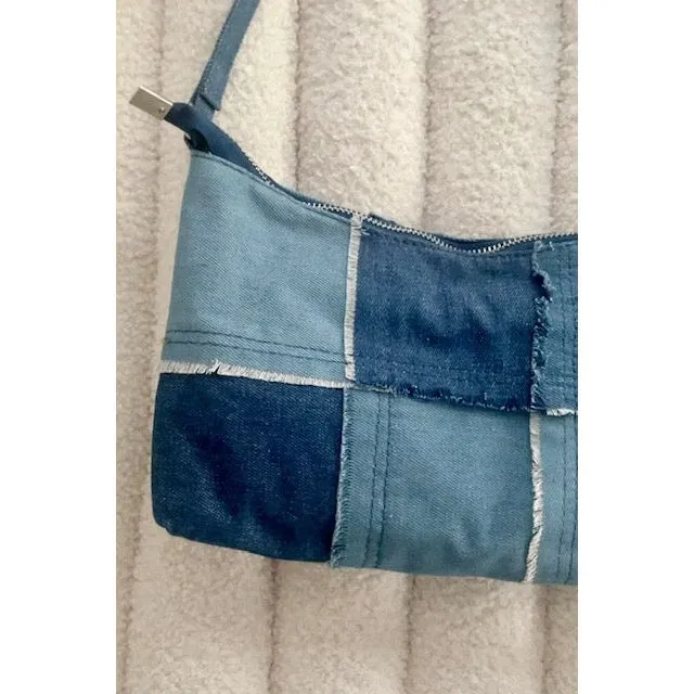 Melanie Denim Patchwork Bag
