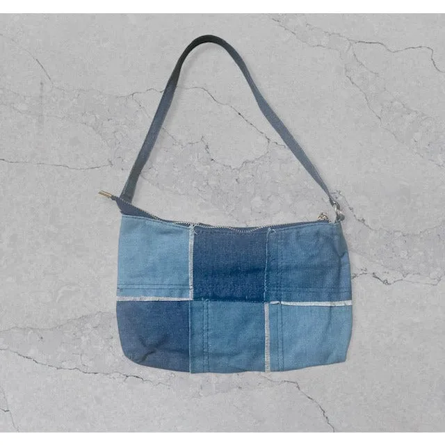 Melanie Denim Patchwork Bag