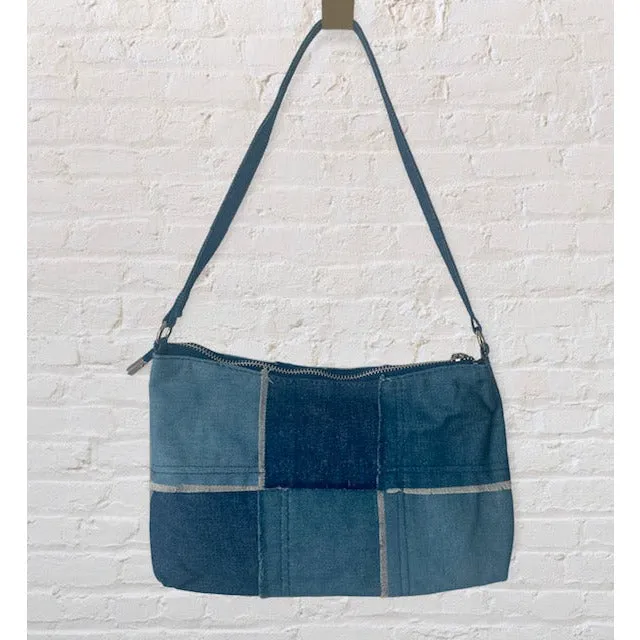 Melanie Denim Patchwork Bag