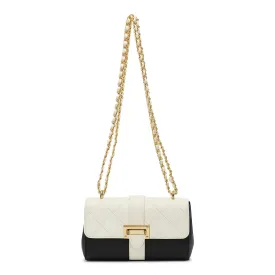 Miraggio Women Estelle Crossbody/Shoulder Bag With Convertible Western Sling (Black & White)