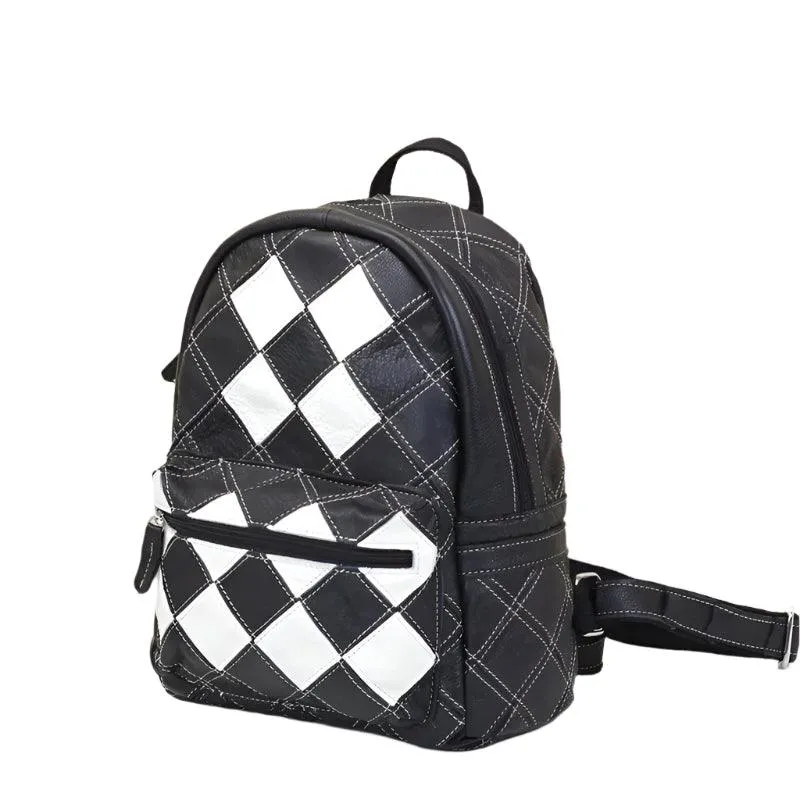 Multicolor Genuine Leather Backpack – Fashionable & Functional School Bag