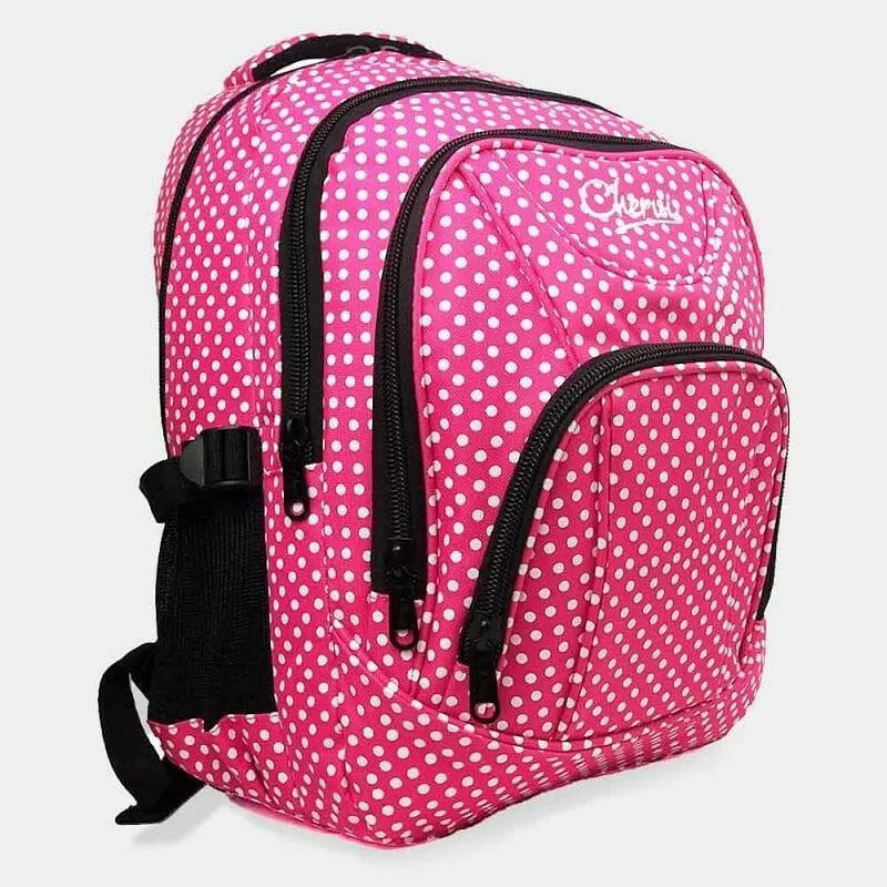 Pink Polka Dot Large Backpack School Bag High Quality