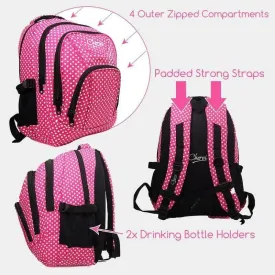Pink Polka Dot Large Backpack School Bag High Quality