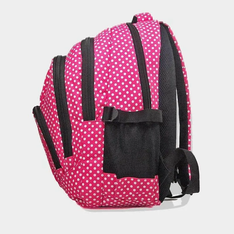Pink Polka Dot Large Backpack School Bag High Quality