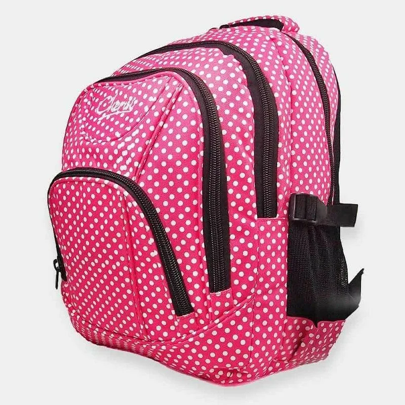Pink Polka Dot Large Backpack School Bag High Quality