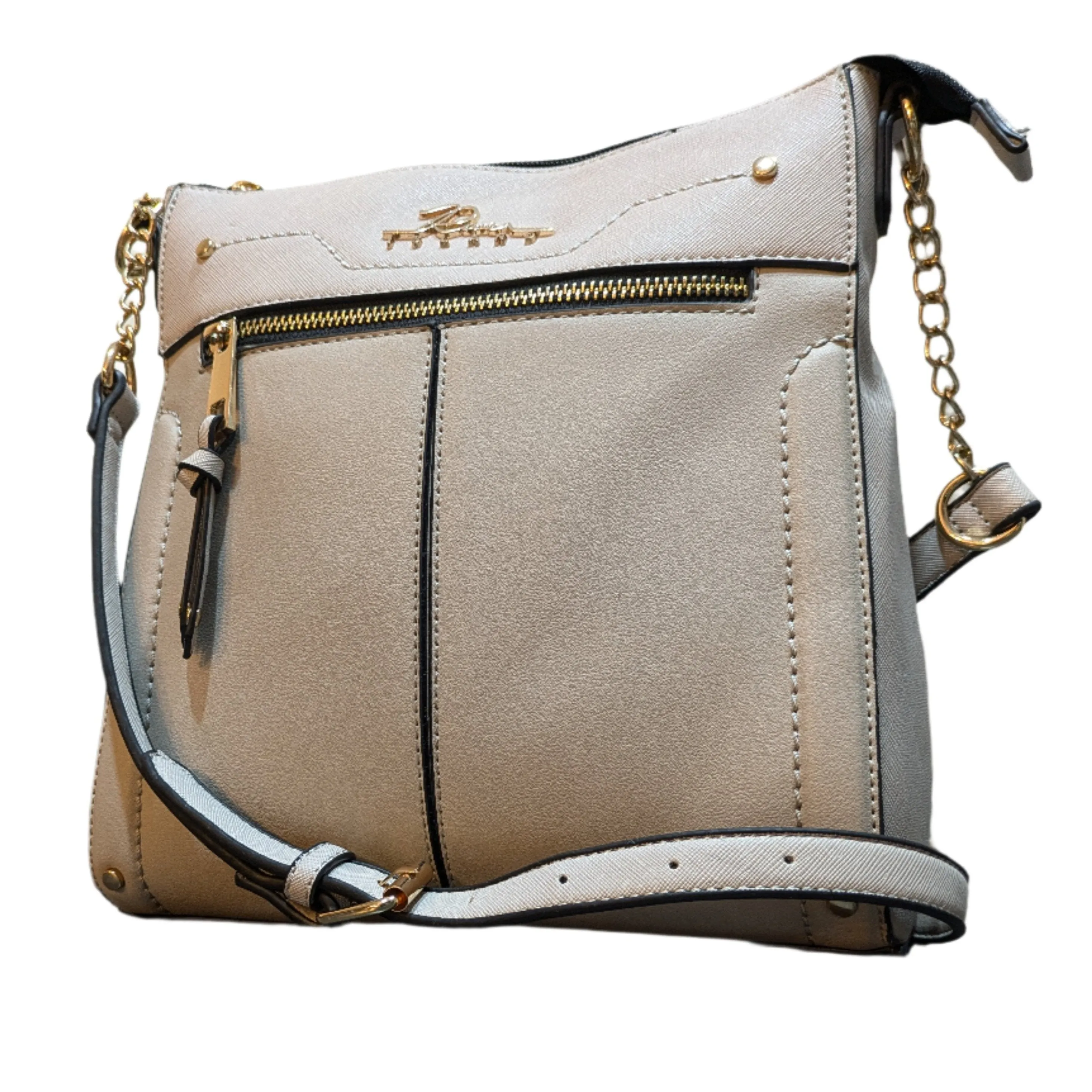 River Island Beige Panelled Zip Cross Body Bag