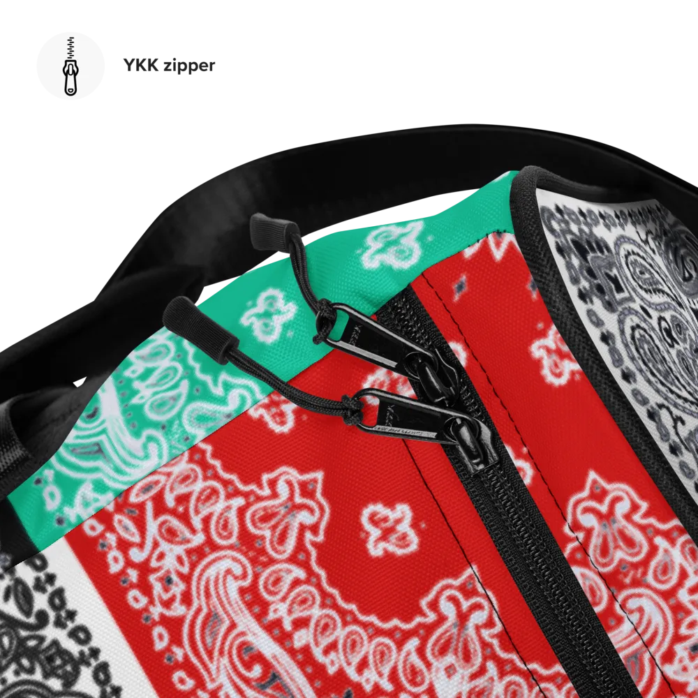 ROYAL ICONIC | Bandana Flag Duffle Bag Color Block Carousel Dope Azz DUFFEL Bag HueMan Gang Workout Gym Bag Carousel 1 Lite