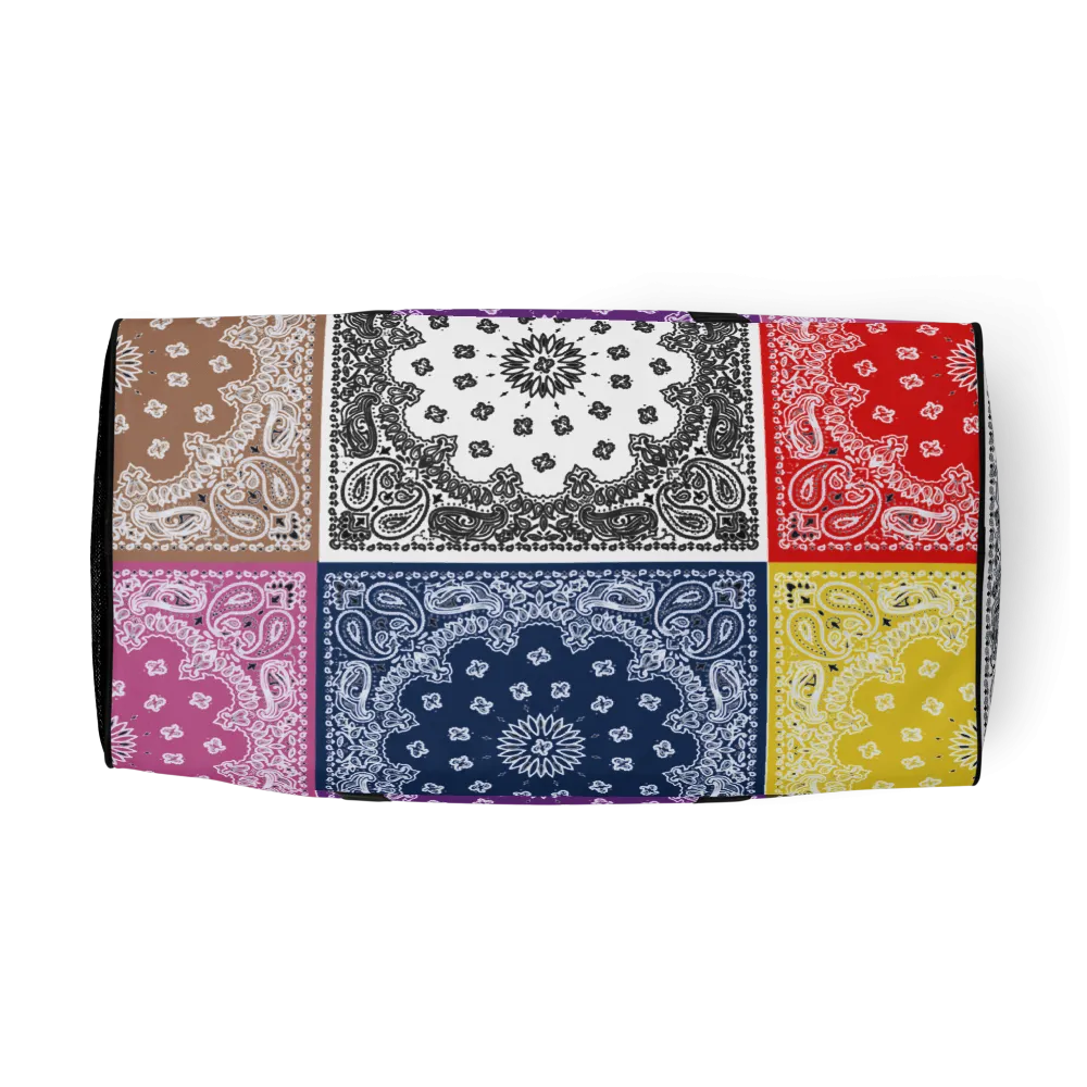 ROYAL ICONIC | Bandana Flag Duffle Bag Color Block Carousel Dope Azz DUFFEL Bag HueMan Gang Workout Gym Bag Carousel 1 Lite