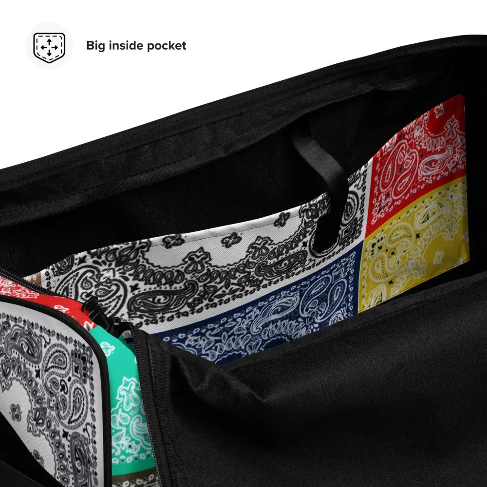 ROYAL ICONIC | Bandana Flag Duffle Bag Color Block Carousel Dope Azz DUFFEL Bag HueMan Gang Workout Gym Bag Carousel 1 Lite