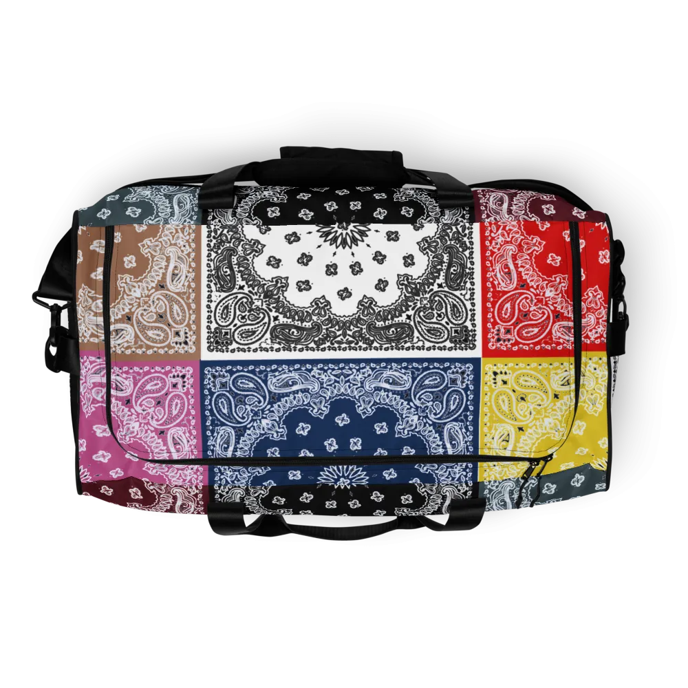 ROYAL ICONIC | Bandana Flag Duffle Bag Color Block Carousel Dope Azz DUFFEL Bag HueMan Gang Workout Gym Bag Carousel 2 Autumn Vibez