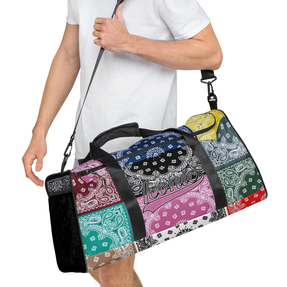 ROYAL ICONIC | Bandana Flag Duffle Bag Color Block Carousel Dope Azz DUFFEL Bag HueMan Gang Workout Gym Bag Carousel 2 Autumn Vibez