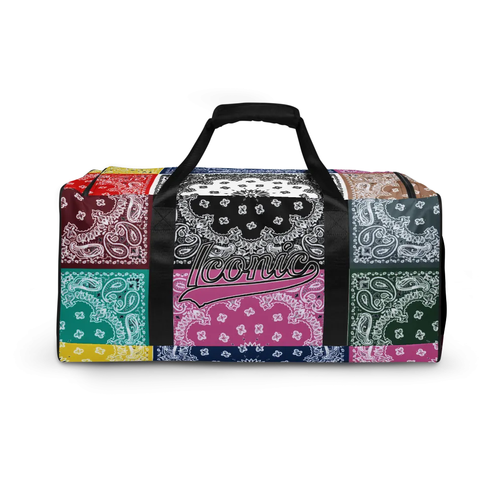 ROYAL ICONIC | Bandana Flag Duffle Bag Color Block Carousel Dope Azz DUFFEL Bag HueMan Gang Workout Gym Bag Carousel 2 Autumn Vibez