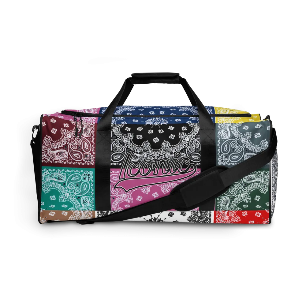 ROYAL ICONIC | Bandana Flag Duffle Bag Color Block Carousel Dope Azz DUFFEL Bag HueMan Gang Workout Gym Bag Carousel 2 Autumn Vibez