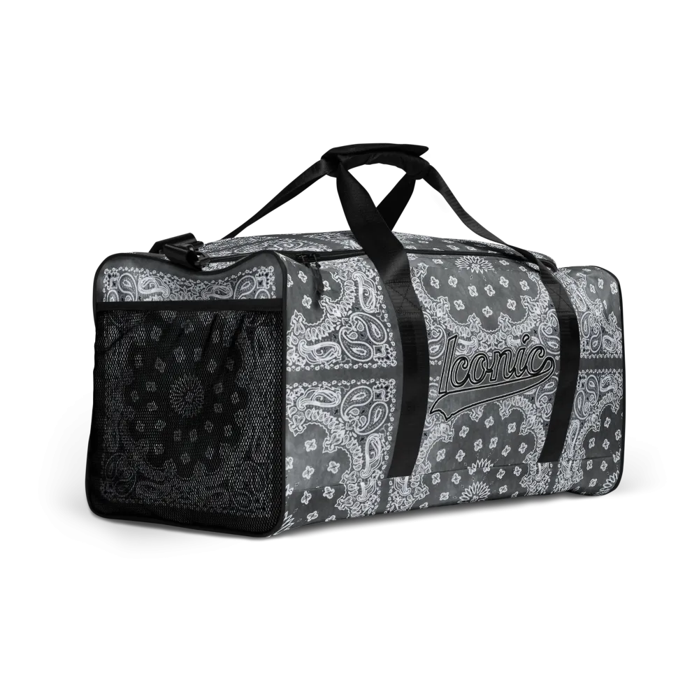 ROYAL ICONIC | Bandana Flag Tie Dye Duffle Bag Dope Azz Gray Wash DUFFEL Bag HueMan Gang Workout Gym Bag Duffle Bag Acid Wash Grey