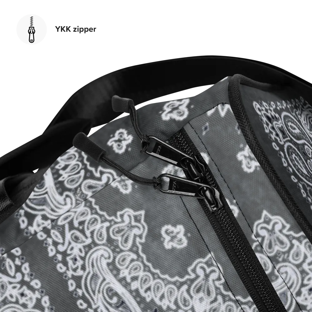 ROYAL ICONIC | Bandana Flag Tie Dye Duffle Bag Dope Azz Gray Wash DUFFEL Bag HueMan Gang Workout Gym Bag Duffle Bag Acid Wash Grey