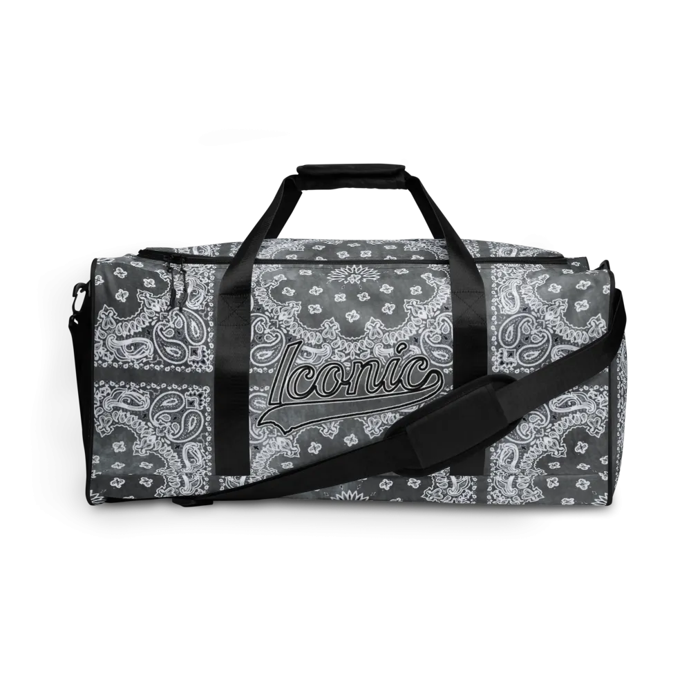 ROYAL ICONIC | Bandana Flag Tie Dye Duffle Bag Dope Azz Gray Wash DUFFEL Bag HueMan Gang Workout Gym Bag Duffle Bag Acid Wash Grey