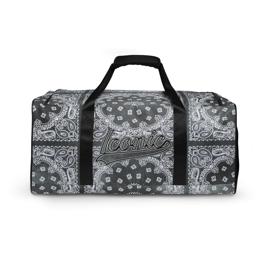 ROYAL ICONIC | Bandana Flag Tie Dye Duffle Bag Dope Azz Gray Wash DUFFEL Bag HueMan Gang Workout Gym Bag Duffle Bag Acid Wash Grey