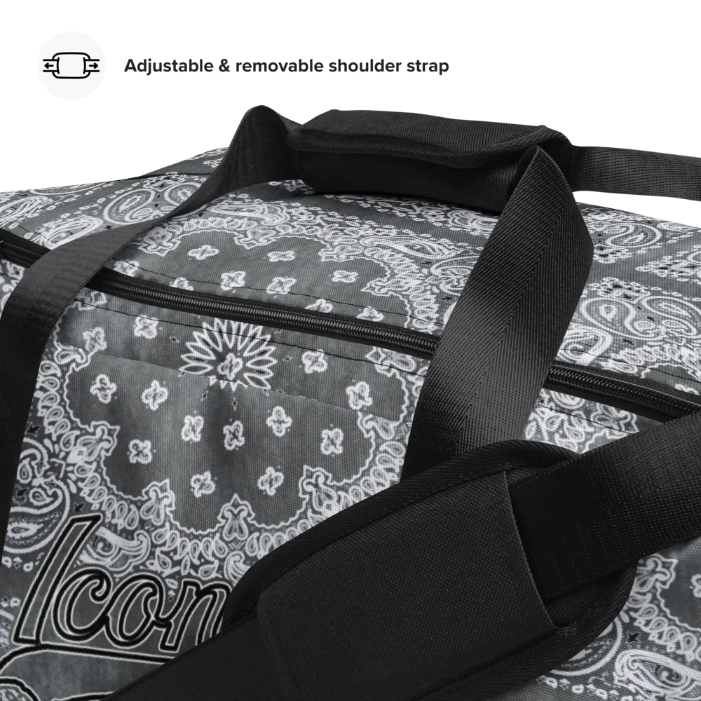 ROYAL ICONIC | Bandana Flag Tie Dye Duffle Bag Dope Azz Gray Wash DUFFEL Bag HueMan Gang Workout Gym Bag Duffle Bag Acid Wash Grey