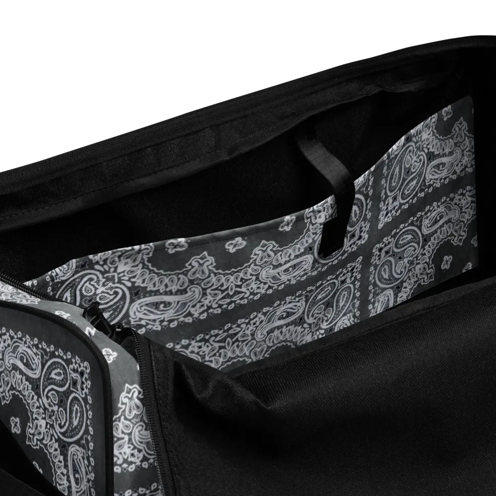 ROYAL ICONIC | Bandana Flag Tie Dye Duffle Bag Dope Azz Gray Wash DUFFEL Bag HueMan Gang Workout Gym Bag Duffle Bag Acid Wash Grey
