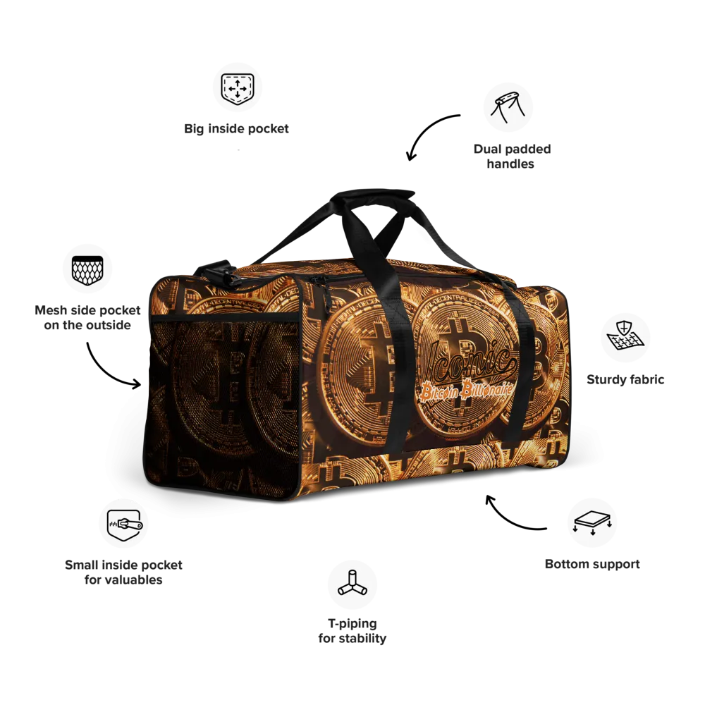 ROYAL ICONIC | Bitcoin Billionaire Money Manifest Duffle Bag The New Economy Iconic BB's Crypto Cash Secure the Bag | Btc Digital Gold Variants
