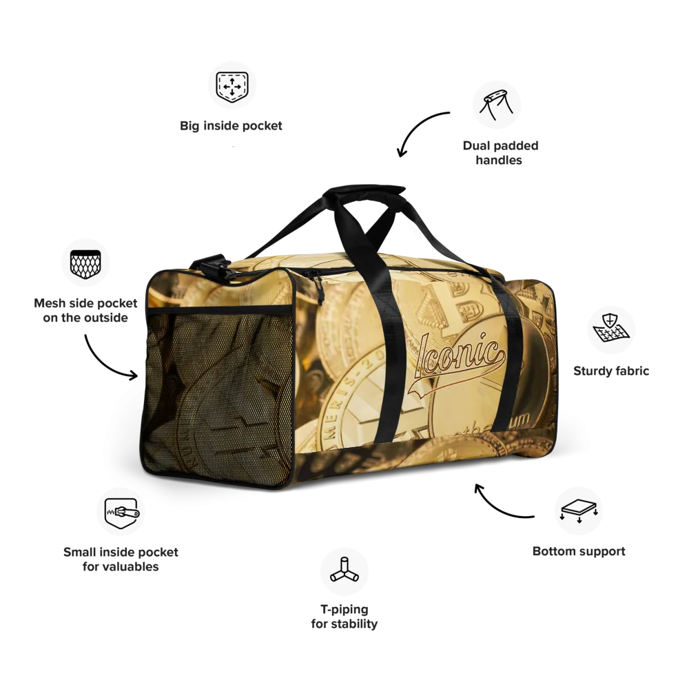 ROYAL ICONIC | Bitcoin Billionaire Money Manifest Duffle Bag The New Economy Iconic BB's Crypto Cash Secure the Bag | Gold Standard Variants
